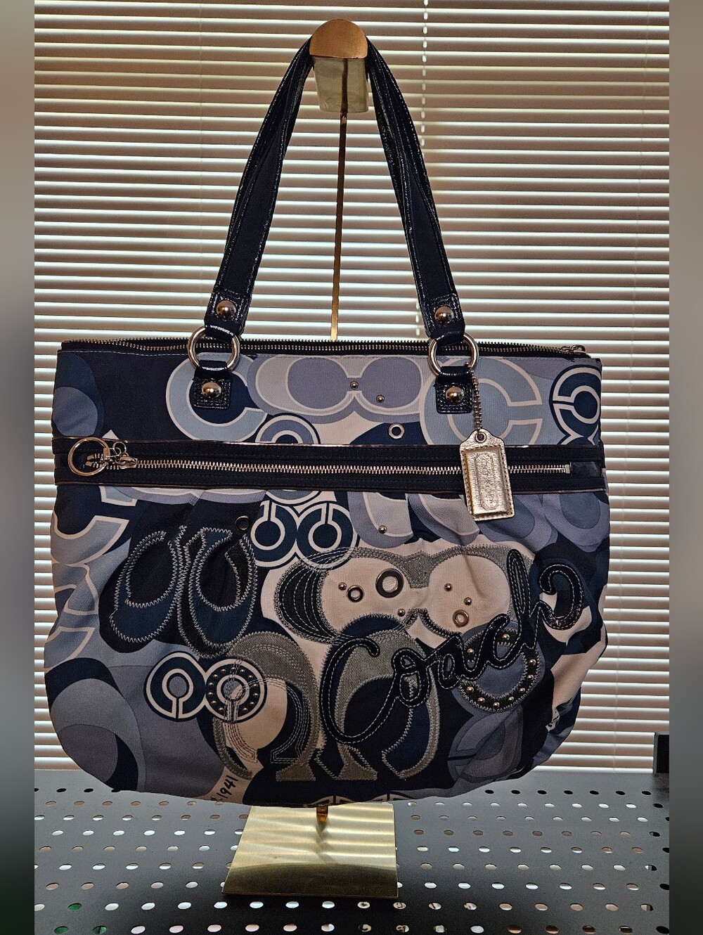 Coach Poppy Glam Tote in Denim - Picture 8 of 13